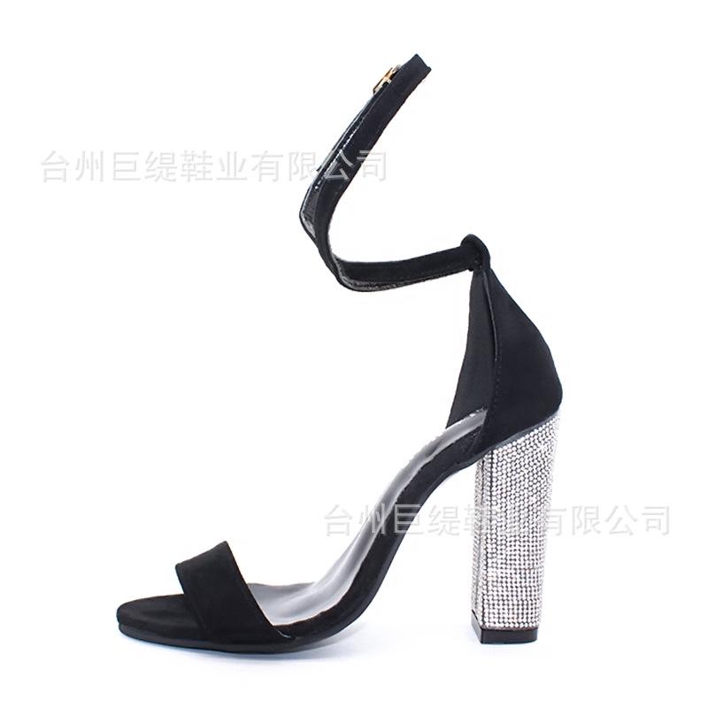 

Juti spot fashion high-heeled sandals wish independent station foreign trade 35-43 large size European and American rhinestone women s shoes 34 чорний