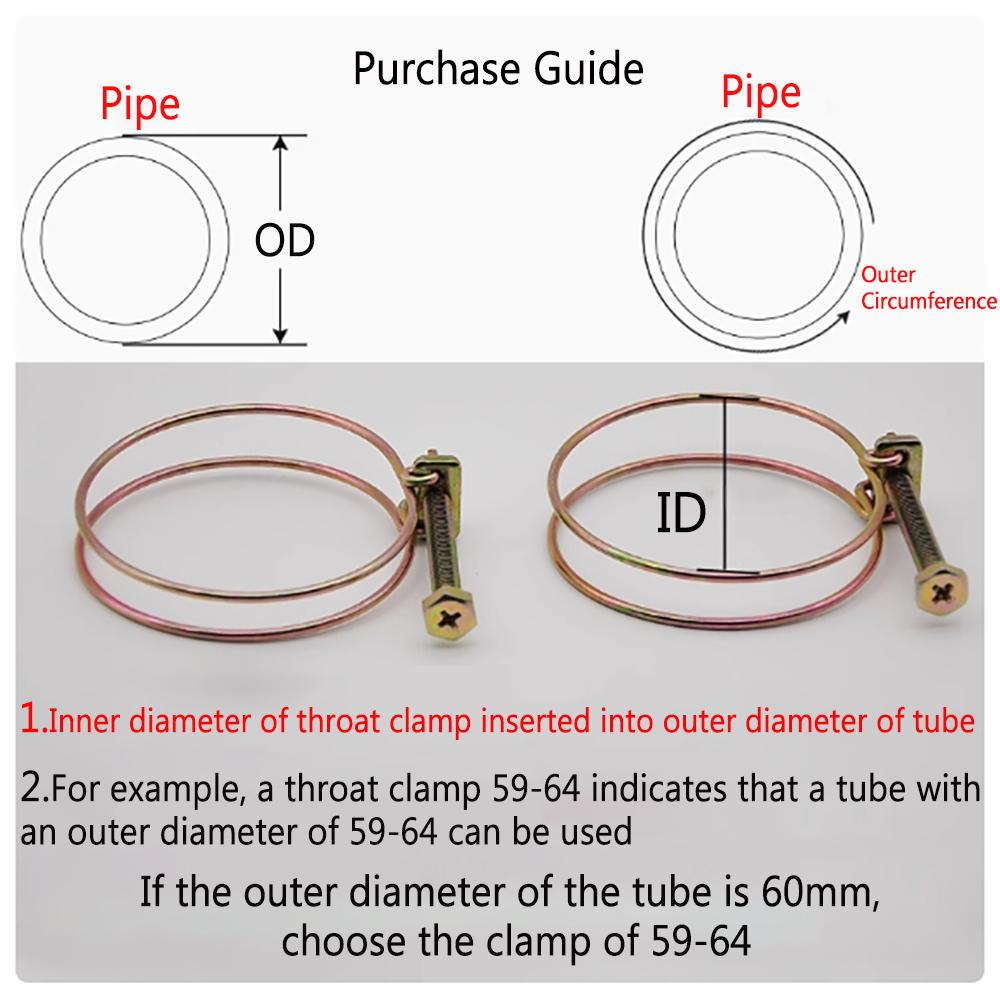 10Pcs Adjustable Pipe Clamp Double Wire HoseClip Plumbing Fastener Hardware Kit Double Wire Hose Clip Plumbing Fastener Hardware