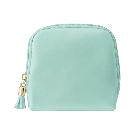 

Cosmetic Bag Multipurpose PU Leather Makeup Pouch Compact Travel Organizer for Handbag Luggage Bathroom Bedroom зелёный