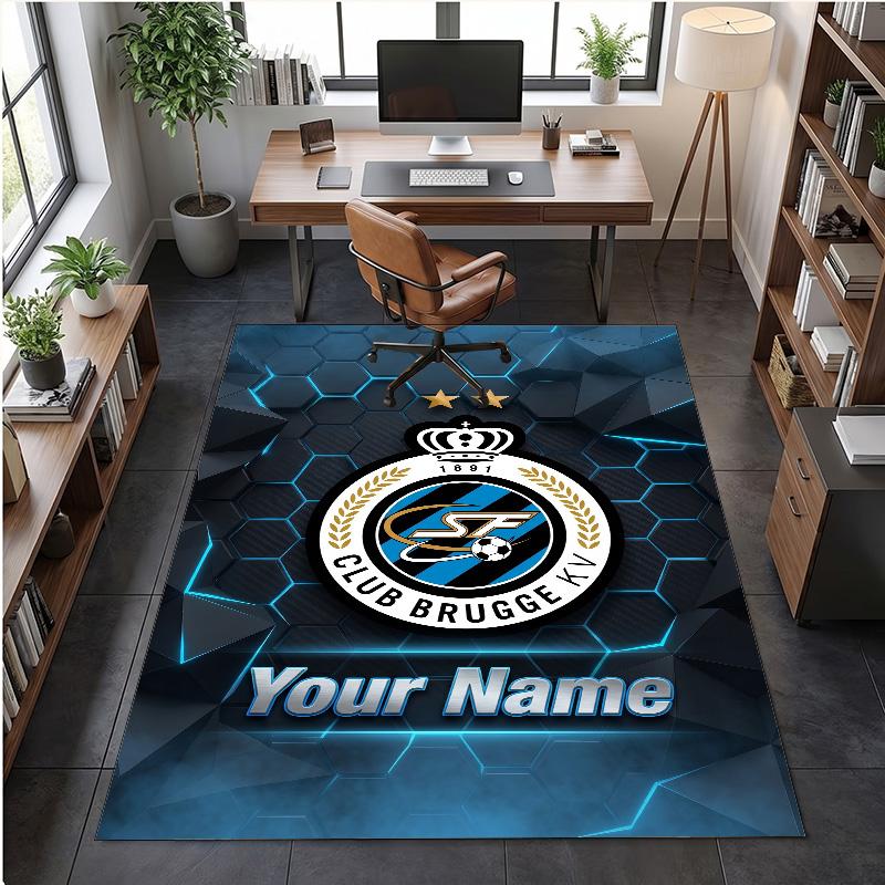 Crystal Velvet Rug Club Brugge FC Print Custom Name Text Floor Mat Home Decor