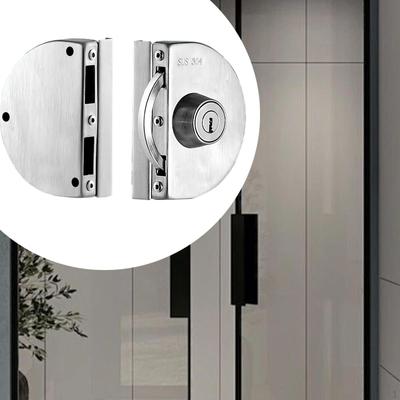 ,Fechadura de porta de vidro,Fechadura de segurança para aço inoxidável resistente de 10-12 mm de espessura com chave Não
