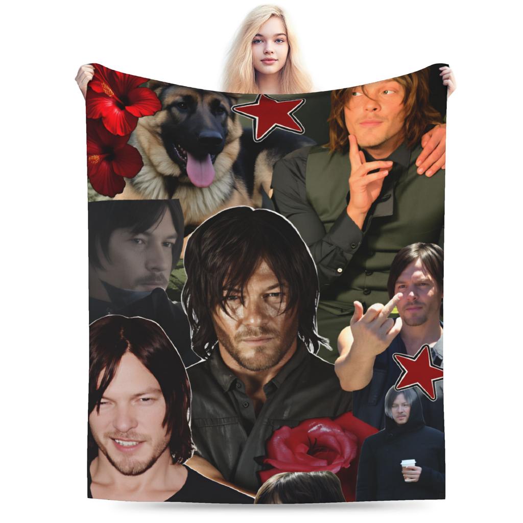 Daryl Dixon Bootleg Vintage  The Walking Dead Flannel Blankets Winter  Super Soft Bedding Throws for Boy Girl Bedspread Sofa Bed