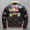 Autumn and Winter Flight Suit Jacket, Genuine Leather Jacket for Men's Head Layer Cowhide and Cotton Large-size Jacket