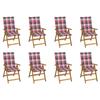 Day and Night - Day and Night Folding Garden Chairs and Cushions 8 Pcs Solid Acacia Wood