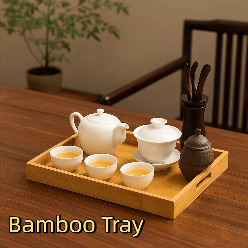 Rectangle Tea Tray with Handle Food Tray Multi-Purpose Fruit Tray  Kitchen Use