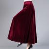 Women's Plus Size Skirt Solid Color High-Waist Gold Velvet Skirt Spring Autumn Long A-Line Skirt