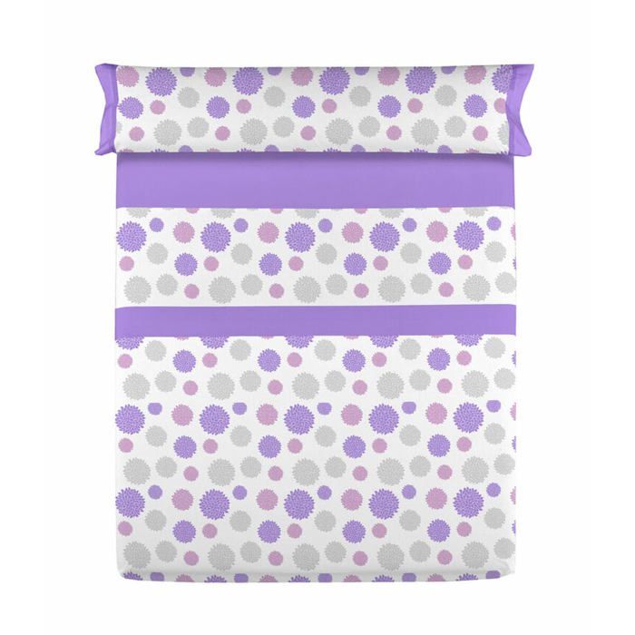 Jeu de draps en coton - Colvihome - Mauve - Simple - 90x200 cm - 3 pièces - 144 fils - Lavable en machine à 30°C