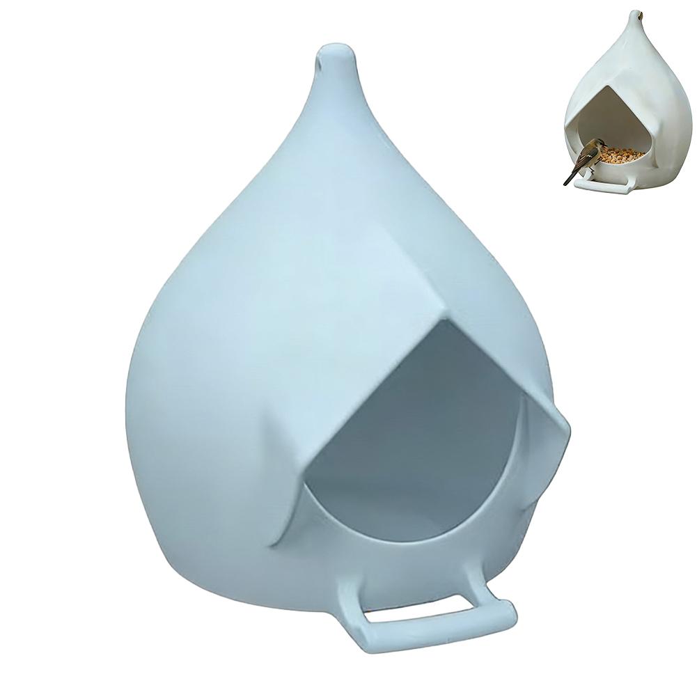 

Plastic Waterproof Hanging Bird Feeder Rainproof with Stand Bird Feeding Dispenser Large Capacity Bird Feeder Tray Garden белый