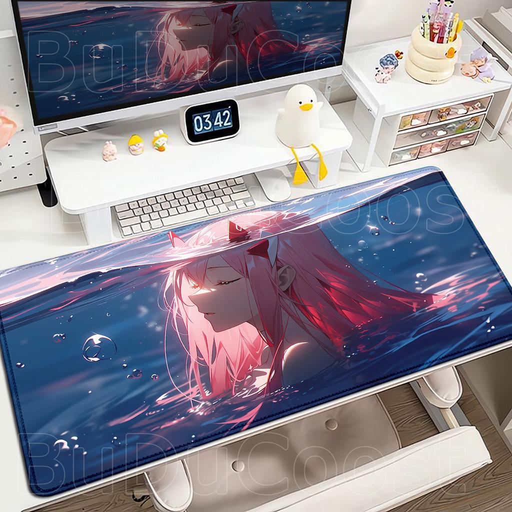 XXL HD Print Keyboard Pad Large Size Anime Mouse Pads Darling in The FranXX 02 Gaming Table Pad 400x900mm Big Desk Mats Zero Two