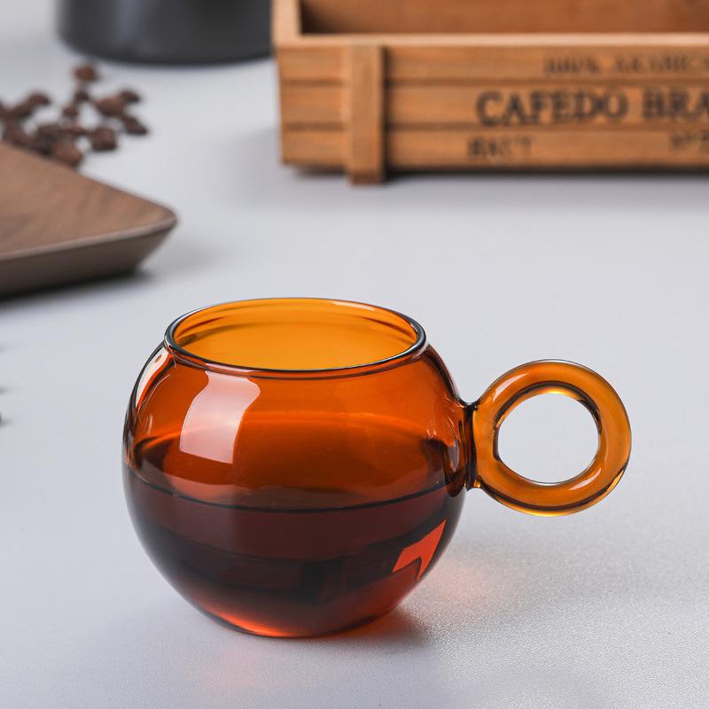 New Borosilicate Glass Colored Coffee Cup Can Be Heated In Microwave Oven