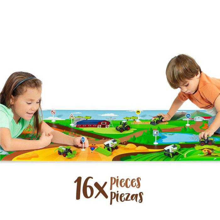 Molto Tapis De Jeu Ferme Avec 3 Tracteurs Et 12 Panneaux Moltó Farm