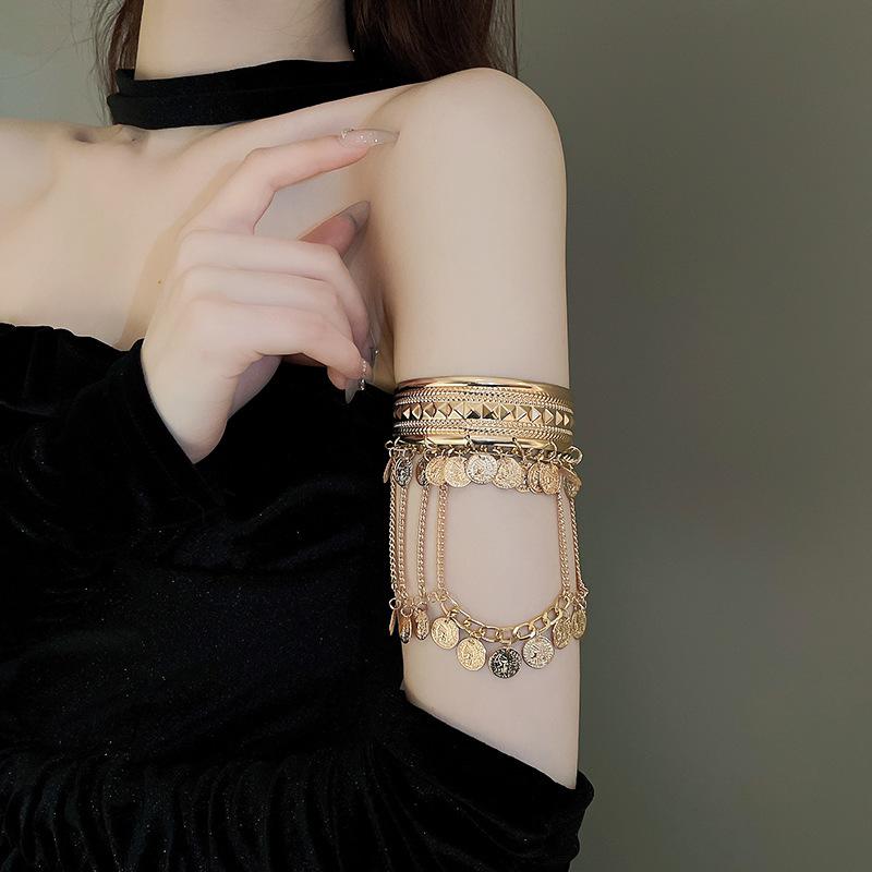 European-American Irregular Concave Bangle: Chic, Cold Style Luxury Bracelet for Women