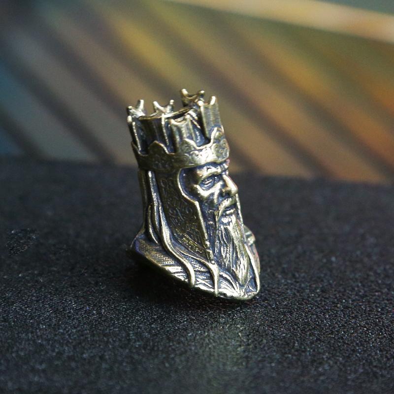 

King Head Brass Knife Bead EDC Outdoor DIY Paracord Woven Lanyard Pendant Handmade Punk Charms Jewelry Accessories Tool