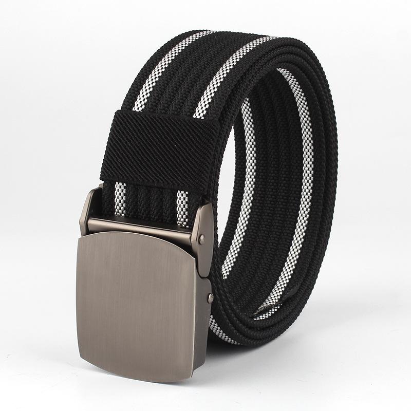 High Quality Belt Nylon Canvas Metal Automatic Buckle Army Outdoor Hunting Webbing Jeans Tactical Belts For Men Male Fashion