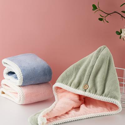 Thickened Double Layer Dry Hair Cap for Women's Quick Drying Coral Velvet Bath Cap Without Shedding Hair, Headscarf, and Headband Dry Hair Towel