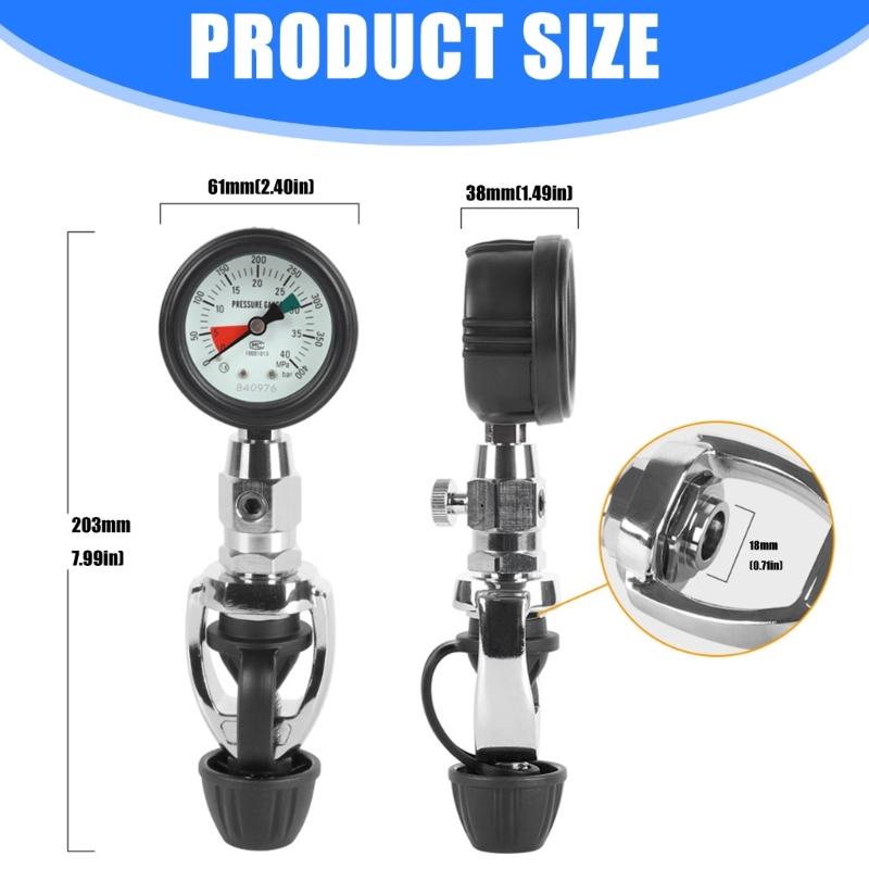 Scubas Diving Cylinder Pressure Gauge High Precisions Luminously Pressure Dials Submersible Diving Pressure Gauge Enduring