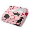 Dackel Valentinstag Fleece Decken Hunde Tier Lustige Überwurfdecken für Zuhause 150*125cm Steppdecke