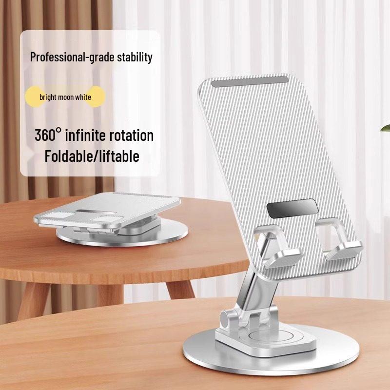 

Jade Lotus 360° Rotating Aluminum Phone Holder: Foldable, Height-Adjustable, Multi-functional Desktop Stand