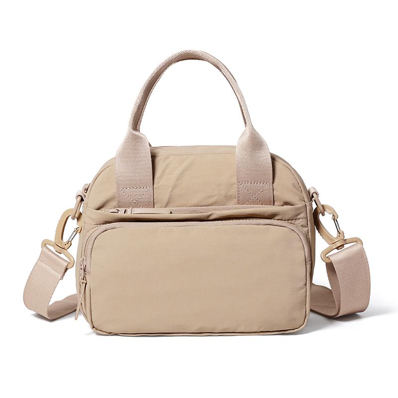 Solid Color Handbag Travel Crossbody Bag Lightweight Water-Repellent Nylon Bag Women's Shoulder Bag