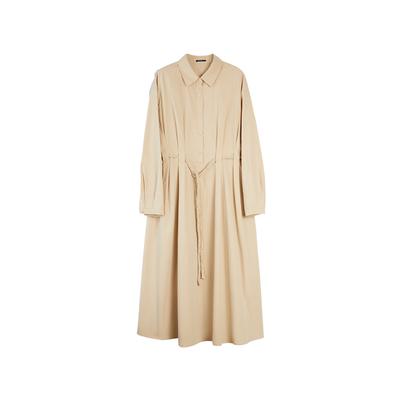 French Style Commuter Fashion Design Casual Versatile Shirt Dress Waist-Cinching Slimming A-Line Long Dress Long Sleeve Dress EL52992