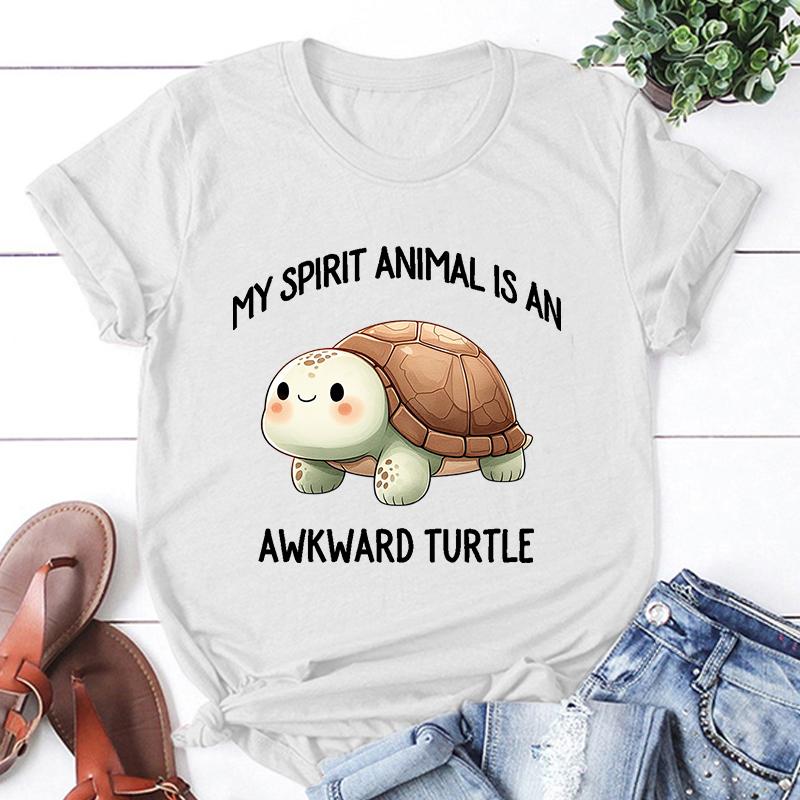 Mým duchovním zvířetem je neohrabaná želva potisk tričko pánské/dámské topy trička léto chladné volné krátký rukáv