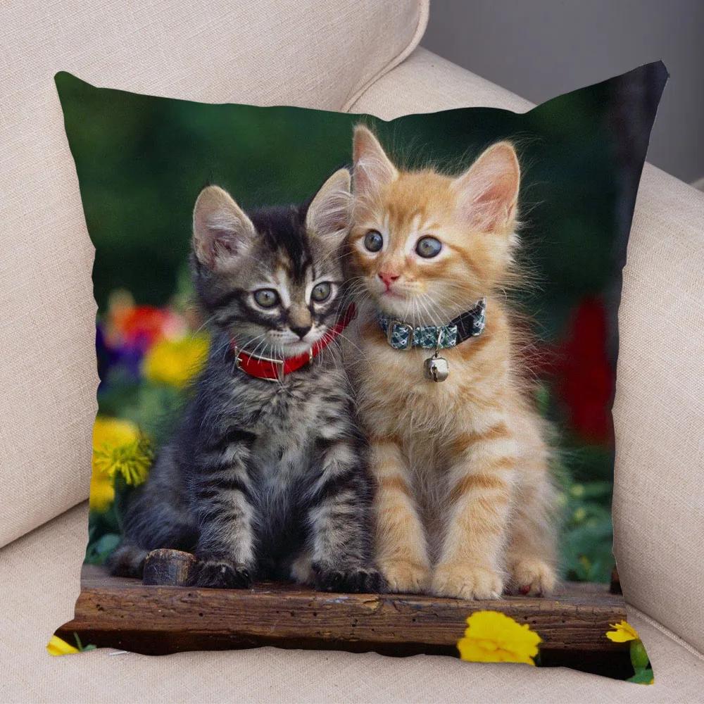 Cute Pet Animal Print Pillowcase Funny  Cat  Decoration Car Sofa Home Cushion Cover