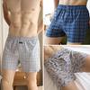 Men's High Waist Cotton Boxer Shorts - Loose Fit Sleep & Home Pants, Plus Size, Lightweight Four-Corner Design
