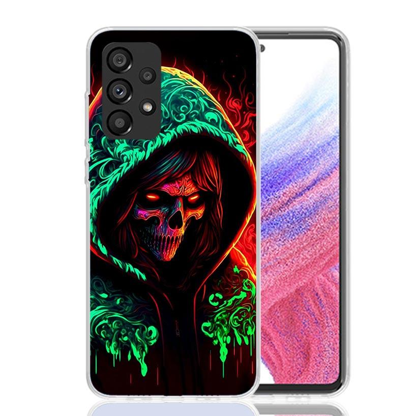 Halloween Moon Witch Horror Phone Case For Samsung Galaxy A17 A16 A14 A15 A13 A57 A56 A54 A55 A53 A37 A36 A34 A35 A33 A26 A24 A2