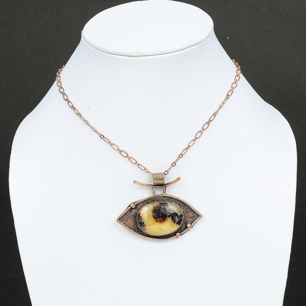 Septarian Pendant Copper Pendant Genuine Gemstone Pendant Special Occasion Gift Handmade Pendant Septarian Copper Jewelry Pendant For Women
