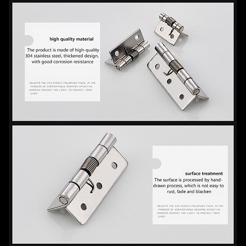 Stainless Steel 1/1.5/2/2.5/3-Inch Automatic Spring Hinge Cabinet Door Wardrobe Hardware And Furniture Fittings Mini Micro Hinge