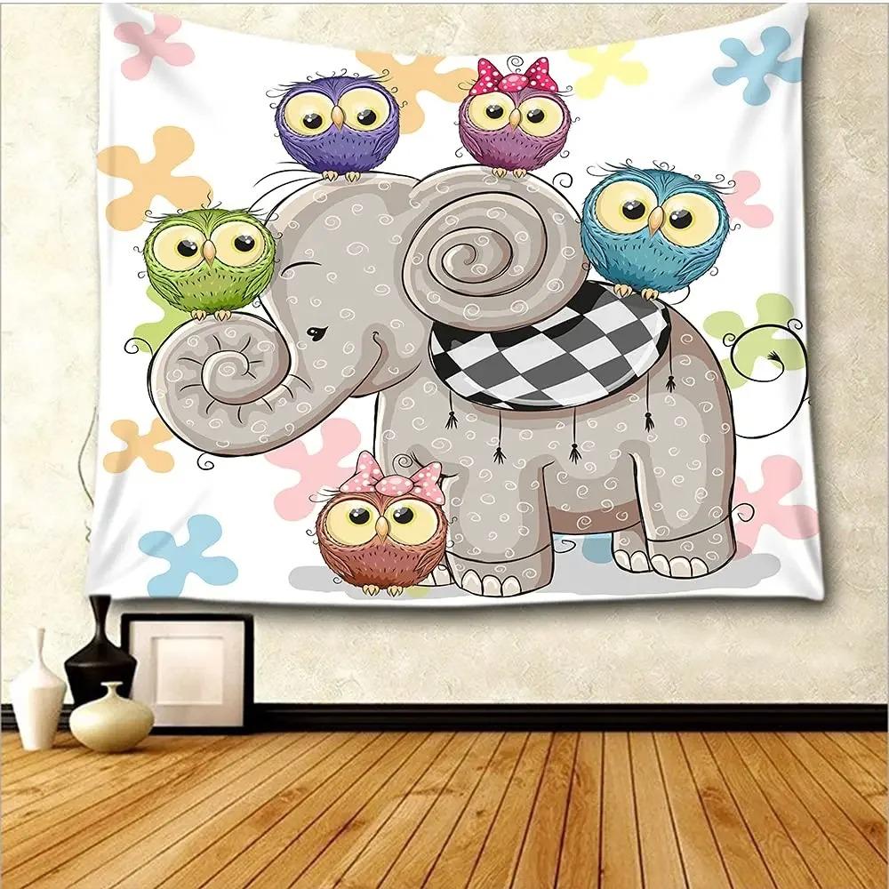 Милый мультяшный гобелен со слоном — фото 12