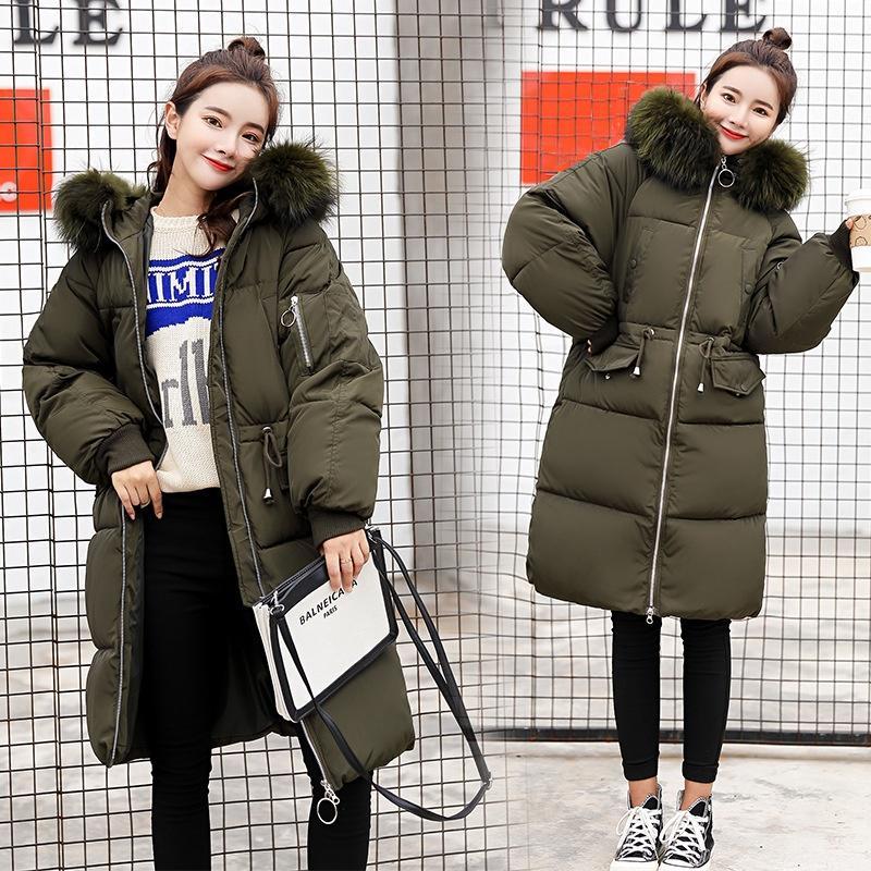 

Женские зимние теплые парки с меховым капюшоном, длинное пуховое пальто, пальто больших размеров XXXL