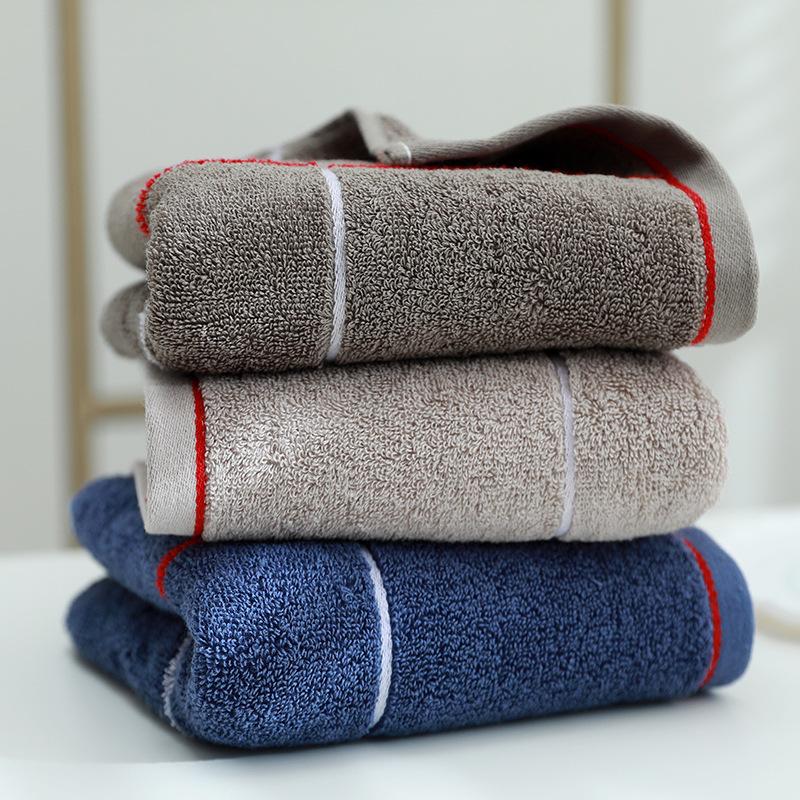 Pure Cotton Towel Lattice Dark 32-strand Cotton Face Towel Moisture-wicking Home Fine Use Mens Checkered Face Wash Towel
