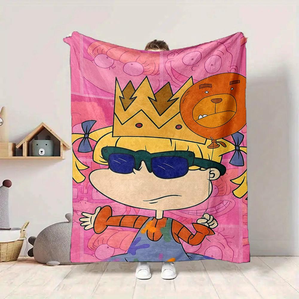 1pc Rugrats Soft Skin-Friendly Flannel with Digital Printing, Various Sizes Available for Family, Friends, Birthday021