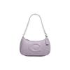 Shoulder Bag Teri 25 Solid Color Large Logo Quilted Multi-function Pocket Zipper Closure Leather Armpit Handbag Medium Size Women's Taro Purple