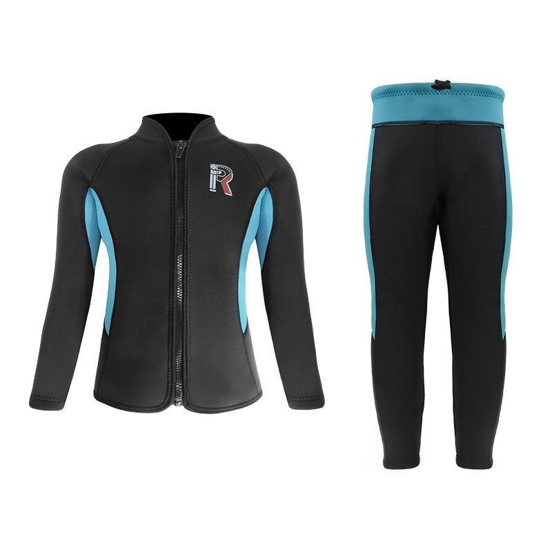 3mm Kids Wetsuit Set Diving Swimming Surfing Warmth Protection Long Sleeve Top Pants Unisex