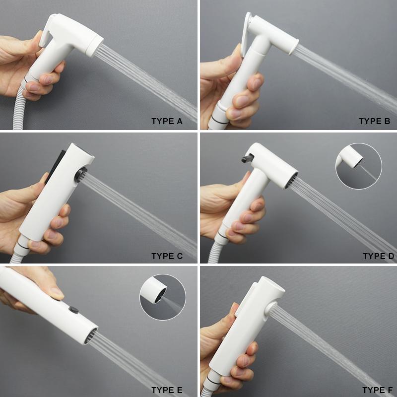 Set Bidet Portatile con Doccetta a Mano Montaggio a Parete Bianco Pistola a Spruzzo Doccia Portatile Rubinetto Risciacquo ad Alta Pressione Spruzzatore Accessori Bagno