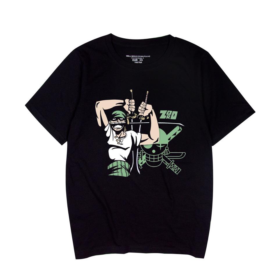 

ONE PIECE T-shirt Short Sleeve Hip Hop Tee-shirt Graphic Printing Casual High QualityTshirt Hombre Unisex Tops XS чёрный
