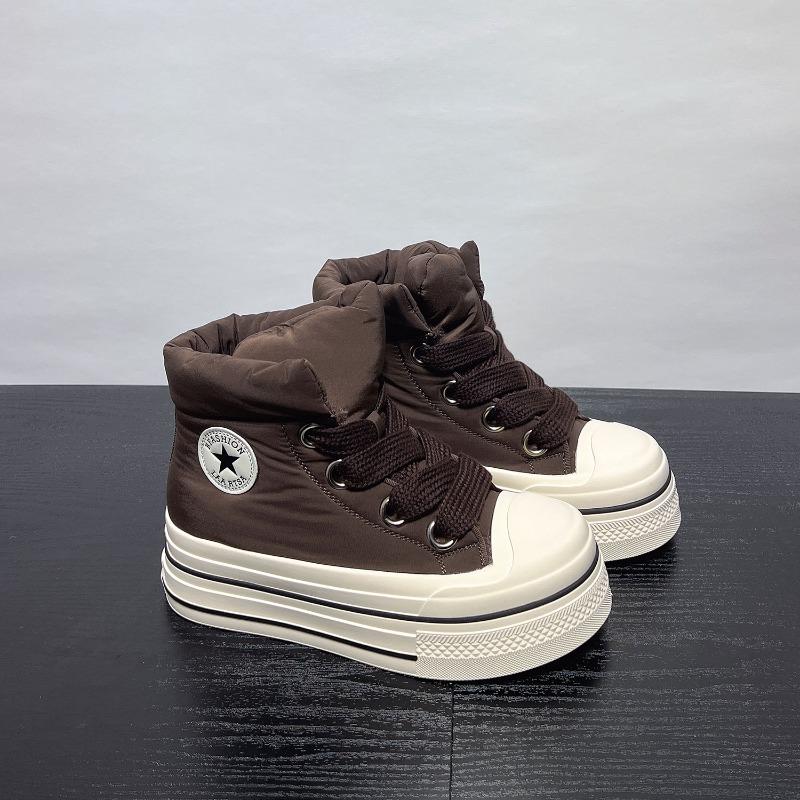 Суперкрасивые утепленные повседневные туфли на платформе женские зимние бархатные теплые хлопковые туфли новые универсальные легкие высокие ботинки 40