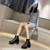 Winter Women's Plush Warm and Fashionable Back Zipper High-heeled Fashion Boots High Top Boots Leather Shoes Midsole Boots Women's Shoes