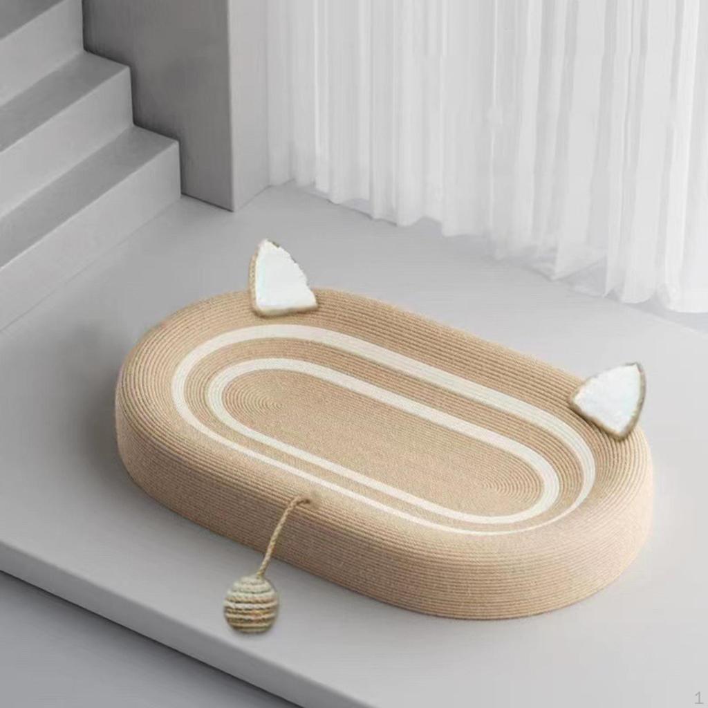 Cat Scratch Pad Bowl, Oval Pet Supplies, Play Protection with Ball Scratcher