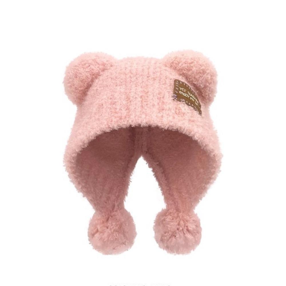Warm Beanie Cap Fluffy Woolen Hat New Bear Ears Hat Autumn Winter