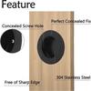 6 PCS Retro Cabinet Door Handles Stainless Steel Ressed Invisible Handle Cabinet Pulls Door Disk Room Round Ring Handle Pull