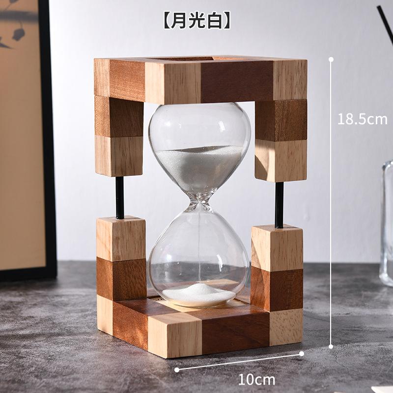 30 Minutters Træ Timeglas Timer Naturligt Sand Timer Dekorativ Hjemmekontor Skrivebordsdekoration Gave Tidsstyringsværktøj