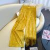 Silk Jacquard Wide-Leg Pants for Middle-Aged Women - Ethnic Style Retro Slimming Design