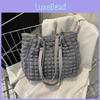 Lattice Wrinkled Large Capacity Shoulder Bag With Zipper Closure For Daily Use