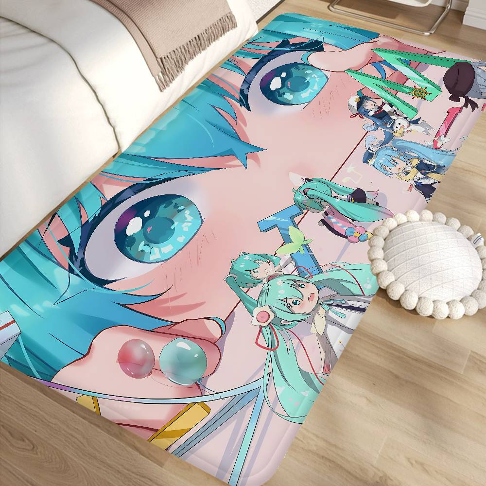 Cute H-Hatsune M-Miku Door Mat Kids Room Bedroom Decoration Balcony Anti-Slip Doormat Living Room Doormat Area Rug