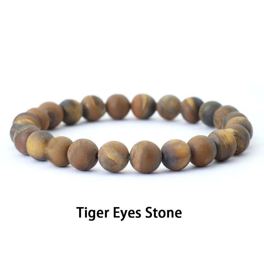 Genuine Natural Stone Bracelet Men 8mm Frosted Beaded Braslet Minimalist Gemstone Braclet Hand Accessories For Hombre Pulseria