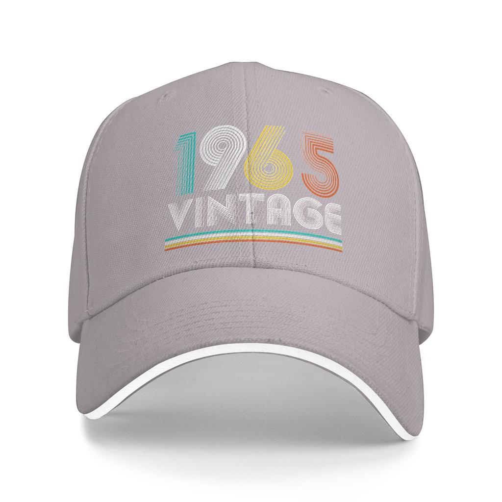 Vintage 1965 Birthday Retro 60th Sun Baseball Cap Summer Male Print Trucker Hat Sunscreen Retro Running Hippie Baseball Caps