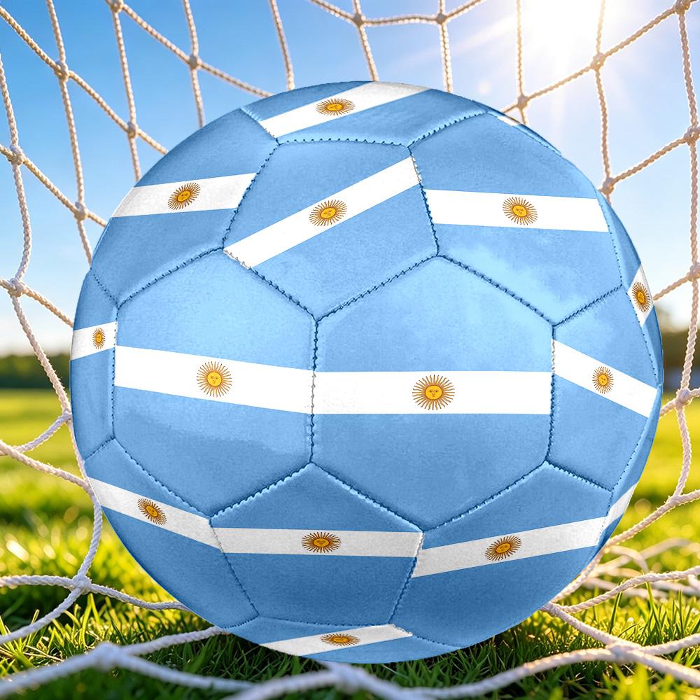 1pc Argentine Flag Art Size 5 Soccer Ball, Suitable for Practice Matches/tournament Training,Lightweight and Durable Gt7071